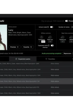 Qualité professionnelle | Sonarworks SoundID VoiceAI Kids Expansion