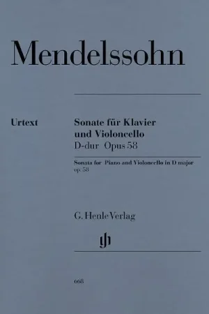 Commandez dès maintenant - Henle Verlag Mendelssohn Cellosonate op. 58