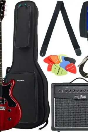 Harley Benton DC-Junior Faded Cherry Bundle - Économisez maintenant