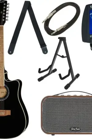 Harley Benton D-200CE-12BK Bundle - Offre à durée limitée