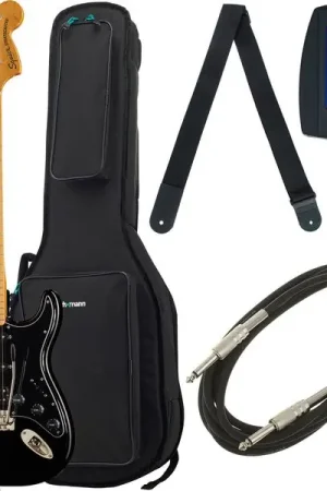 Squier CV 70s Strat HSS MN BLK Bundle | Direct usine