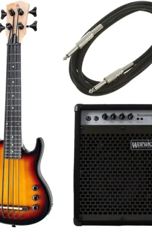 Meilleure vente - Harley Benton Solid U-Bass Sunburst Bundle