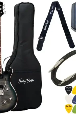 Remise - Harley Benton CST-24T P90 Black Flame Bundle