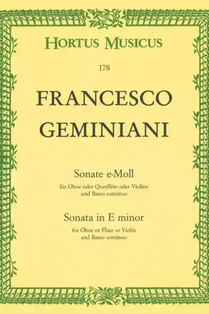 Achetez dès aujourd'hui | Bärenreiter Geminiani Sonate e-moll Oboe