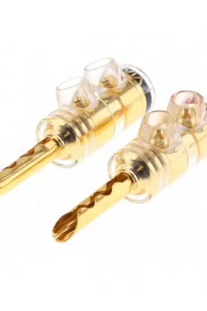 VIABLUE TS2 Fiches Banane Plaqué Or Ø5mm (Set x4) | Offre exclusive