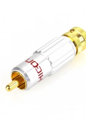 Déstockage - Hicon CM13-RED Connecteur RCA Plaqué Or Ø8mm (Unité)