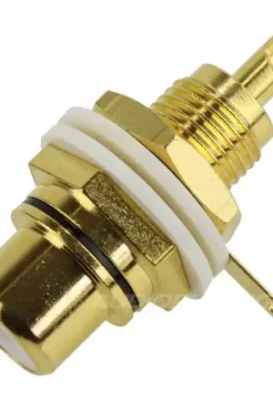 Stock presque épuisé | ELECAUDIO ER-104 Embase RCA Plaqué Or Noir (Unité)