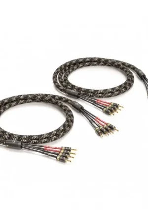 VIABLUE SC-4 BI-AMPING BANANA Câbles d'Enceintes Bi-Amplification Cuivre OFC plaqué Argent Ø12.5mm 5m (La paire) - Offre bientôt terminée