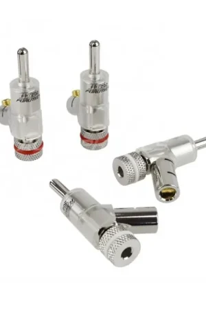 FURUTECH FP-202 (R) Fiches Banane Verrouillables plaqué Rhodium Ø5.5mm (Set x4) - Meilleure vente