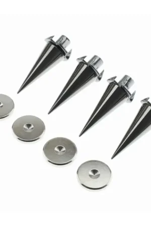 MONACOR SPS-35 Pointes de Découplage Gris Chromé (Set x4) | Nouveau