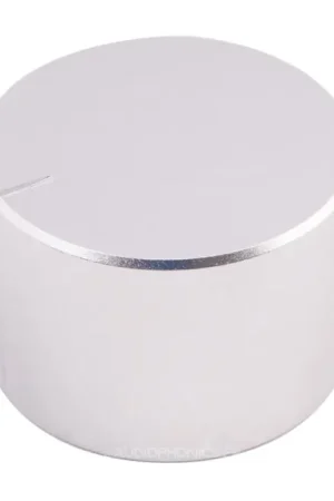 Prix réduit - Bouton Aluminium Axe Méplat 40mm Ø6mm Argent