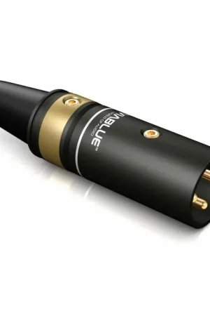 Derniers exemplaires | VIABLUE T6S Connecteur XLR Mâle 3 Pôles Plaqué Or 24k Ø12mm Noir (Unité)