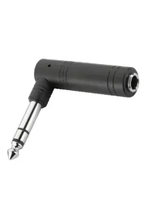 Remise - Adaptateur Jack 6,35mm mâle stéréo coudé vers Jack 6,35mm femelle stéréo