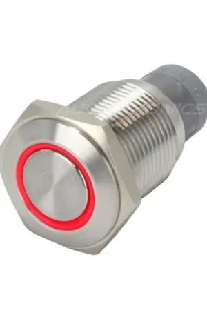 Plus que quelques jours | Interrupteur Inox avec Cercle Lumineux Rouge 1NO1NC 250V 3A Ø16mm Argent