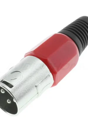 DYNAVOX Connecteur XLR Mâle 3 Pôles Ø8mm Rouge (Unité) | Prix bas