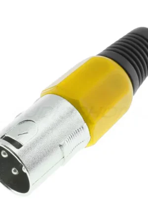 DYNAVOX Connecteur XLR Mâle 3 Pôles Ø8mm Jaune (Unité) | Prix mini