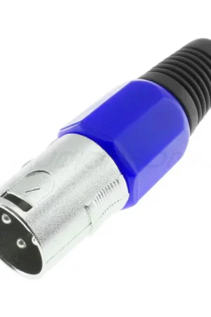 DYNAVOX Connecteur XLR Mâle 3 Pôles Ø8mm Bleu (Unité) - Tout juste ajouté