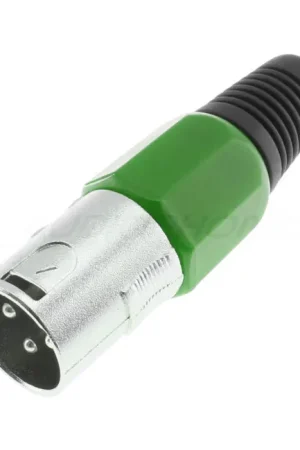 En stock - DYNAVOX Connecteur XLR Mâle 3 Pôles Ø8mm Vert (Unité)