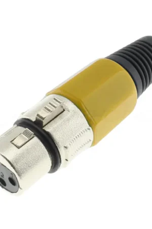 Prix avantageux | DYNAVOX Connecteur XLR Femelle 3 Pôles Ø8mm Jaune (Unité)