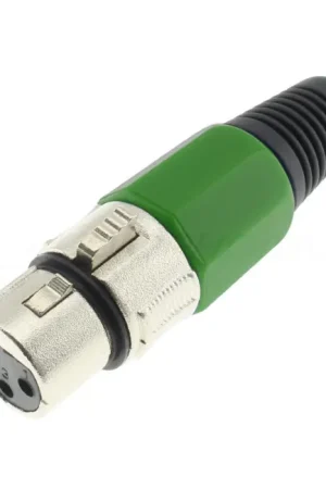 DYNAVOX Connecteur XLR Femelle 3 Pôles Ø8mm Vert (Unité) - Très populaire