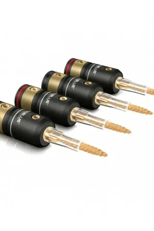 Prix choc | VIABLUE T6S Fiches Banane flexibles Plaquées Or Ø9.5mm (Set x4)