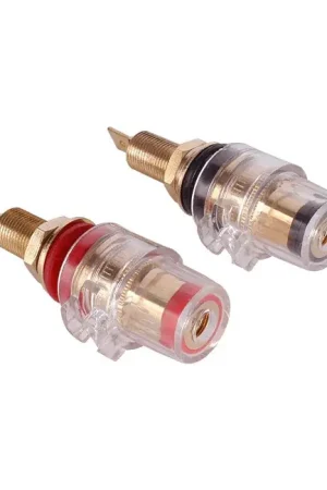 Stock presque épuisé | DAYTON AUDIO BPFI-G Borniers isolés Acrylique Plaqué Or Ø20mm x 65mm (La paire)