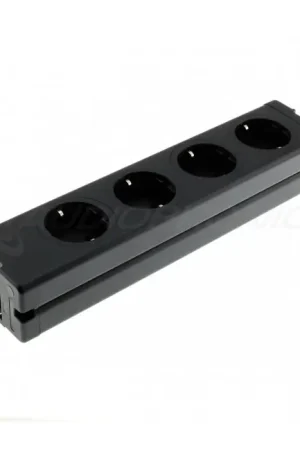 Incontournable - Multiprise DIY Aluminium 4 Ports Schuko Noir