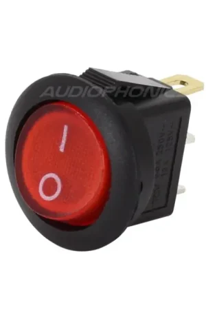 Haute qualité | Interrupteur à Bascule avec Éclairage Rouge ON-OFF 250V 3A Ø21mm Noir