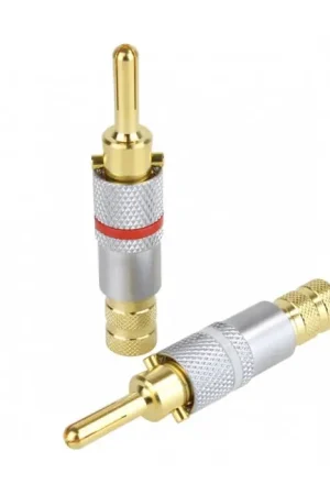 ELECAUDIO BA-601 Fiche Banane Verrouillables Plaqué Or Ø5.5mm (La paire) - Prix mini