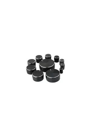 Nouveau - Assortiment de 11 Boutons Axe cranté Ø6mm Noir