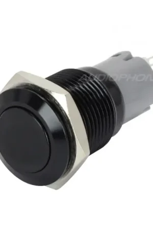 Bouton Poussoir Aluminium Anodisé 1NO1NC 250V 3A Ø16mm Noir | Préféré des clients