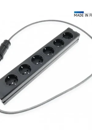 Nouveauté | AUDIOPHONICS Multiprise Schuko 6 Ports Aluminium 1.2m Noir