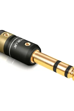 Dernière chance | VIABLUE T6S Connecteur Jack 6.35mm Stéréo Plaqué Or 24k Ø9.5mm (Unité)