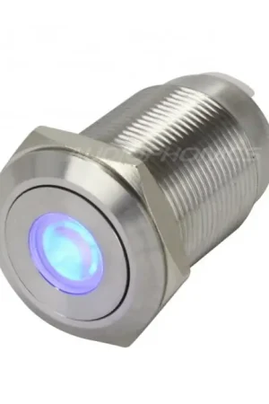 Interrupteur Inox avec LED Bleue 2NO2NC 250V 5A Ø19mm Argent - Dernier arrivage
