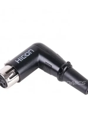 Direct fabricant | HICON HI-XCF3AN-BLK Connecteur XLR Femelle 3 Pôles Coudé 90° Ø8mm (Unité)