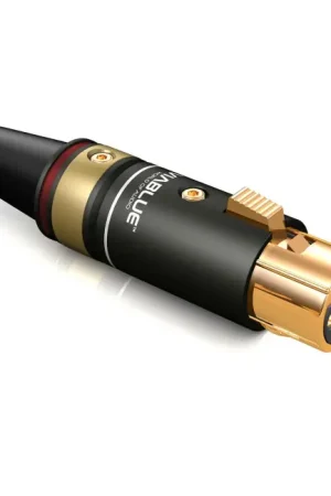 VIABLUE T6S Connecteur XLR Femelle 3 Pôles Plaqué Or 24k Ø12mm Rouge (Unité) - Préféré des clients