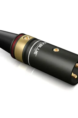 VIABLUE T6S Connecteur XLR Mâle 3 Pôles Plaqué Or 24k Ø12mm Rouge (Unité) - Réduction spéciale