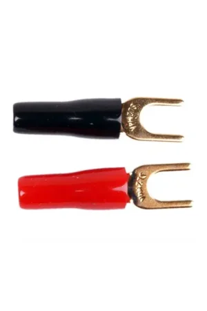 Offre exceptionnelle - DAYTON AUDIO Cosse Fourche Isolée Plaquée Or Ø2.3mm Noir/Rouge (x4)