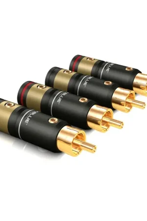 Retour facile | VIABLUE T6s XL Connecteurs RCA plaqué Or Ø10.5mm (Set x4)