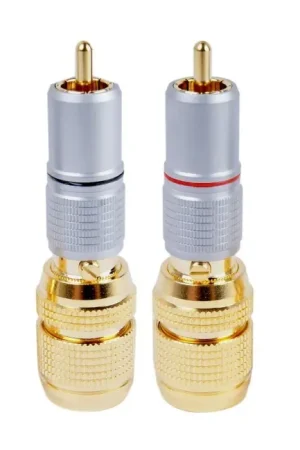 Nouveau | ELECAUDIO RC-1450 Connecteurs RCA Plaqué Or Ø14.5mm (La paire)