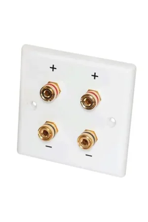 Direct usine - DYNAVOX Plaque Murale Plastique Bornier Double pour Haut Parleurs