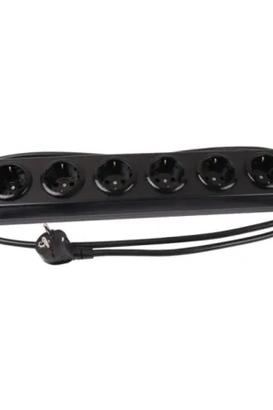 Dernières pièces - Multiprise 6 Ports Schuko Qualité Professionnelle 1.3m Noir