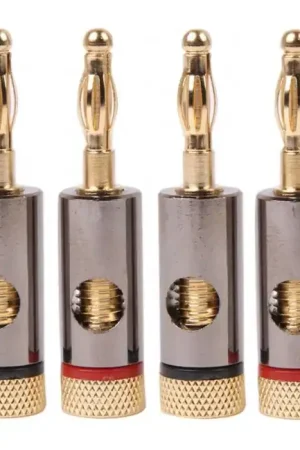 DYNAVOX Fiches banane plaqué Or Ø6mm (Set x4) Gris | Nouveau lancement