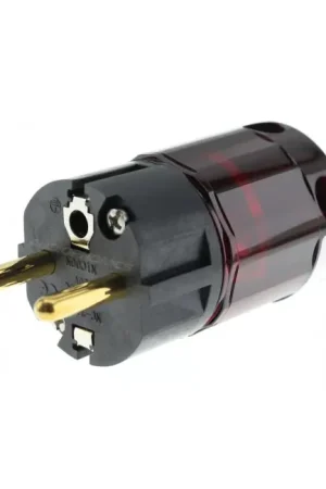 OYAIDE P-079e Connecteur Secteur Schuko Type E/F Bronze Phosphoré Plaqué Or 24K Ø17mm | Nouveau produit