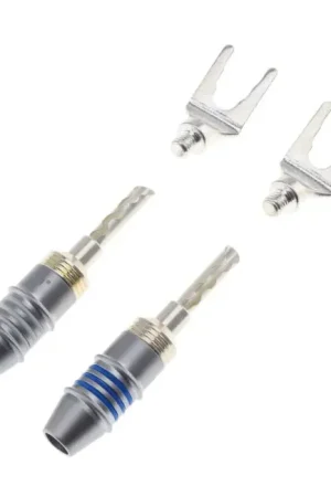 Achetez dès aujourd'hui - ATOHM WT-STU Connecteurs HP Fourche / banane Cuivre OCC Plaqué Argent Ø3mm (La paire)