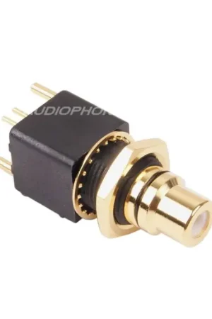 ELECAUDIO ER-107B Embase RCA PTFE pour CI Plaqué Or 24K Noir (Unité) - Plébiscité par les clients