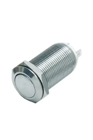 Bouton Poussoir Inox 1NO 36V 2A Ø12mm Argent - Expédition express