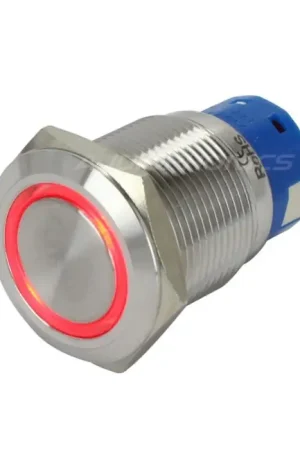 Prix en baisse | Interrupteur Inox avec Cercle Lumineux Rouge 1NO1NC 250V 5A Ø19mm Argent