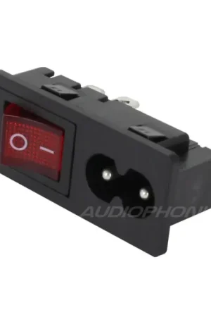 Nouveau en boutique - Interrupteur à Bascule Lumineux Rouge IEC C8 ON-OFF 250V 2.5A Noir