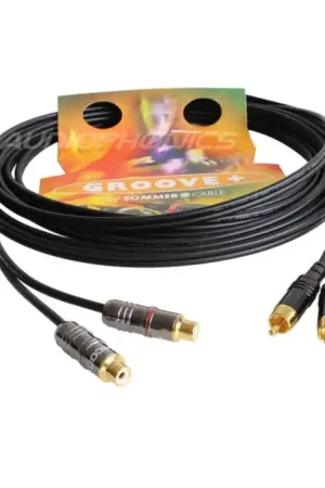Achetez dès maintenant | SOMMERCABLE ONYX Câble asymétrique RCA mâle / femelle OFC 2x0.25mm² 5m